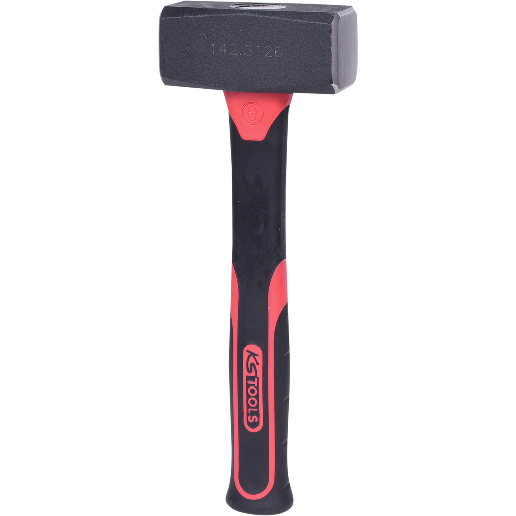 Ein schwarzer und roter Hammer. KS TOOLS Logo auf dem Griff.