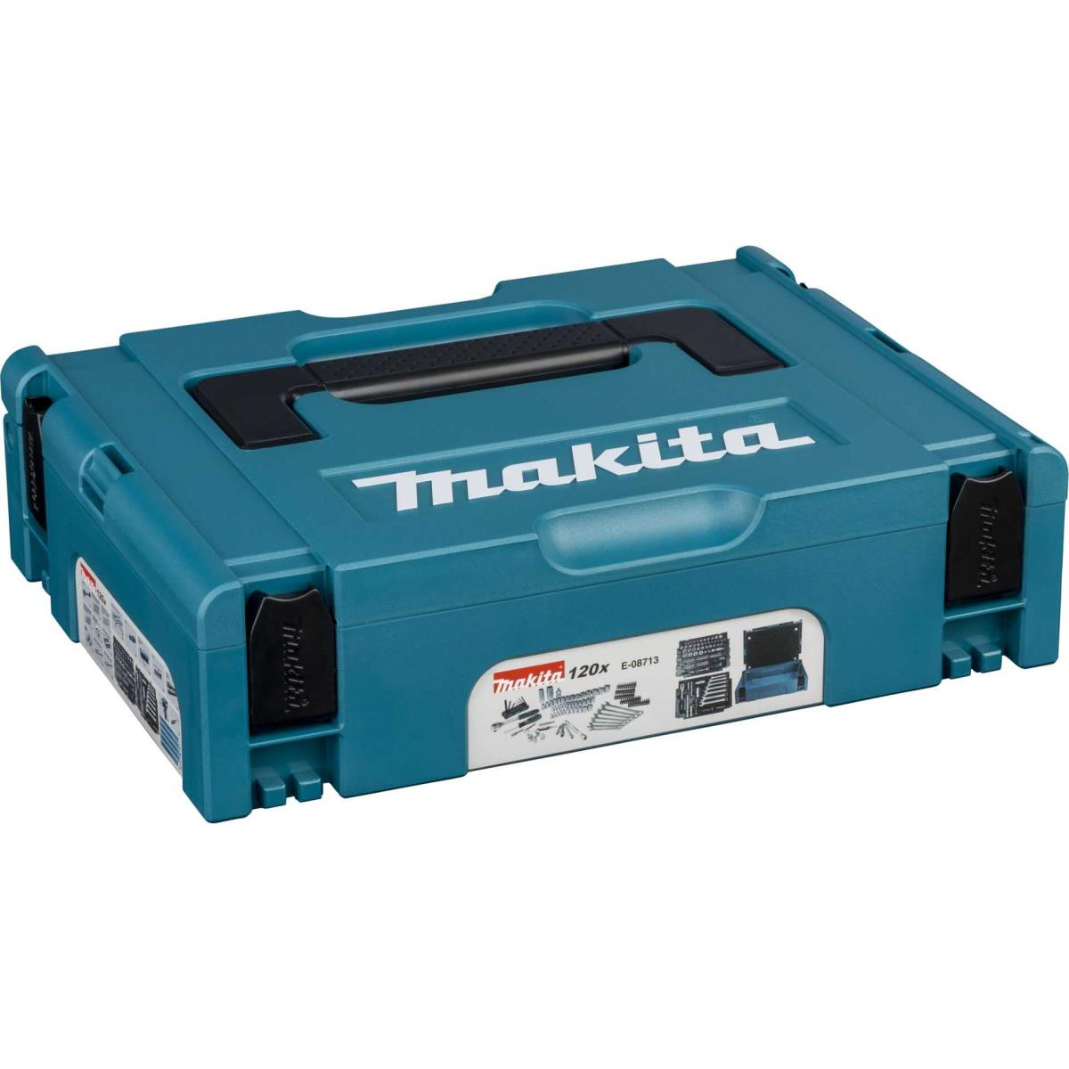 Teal tool case with Makita logo, white background.