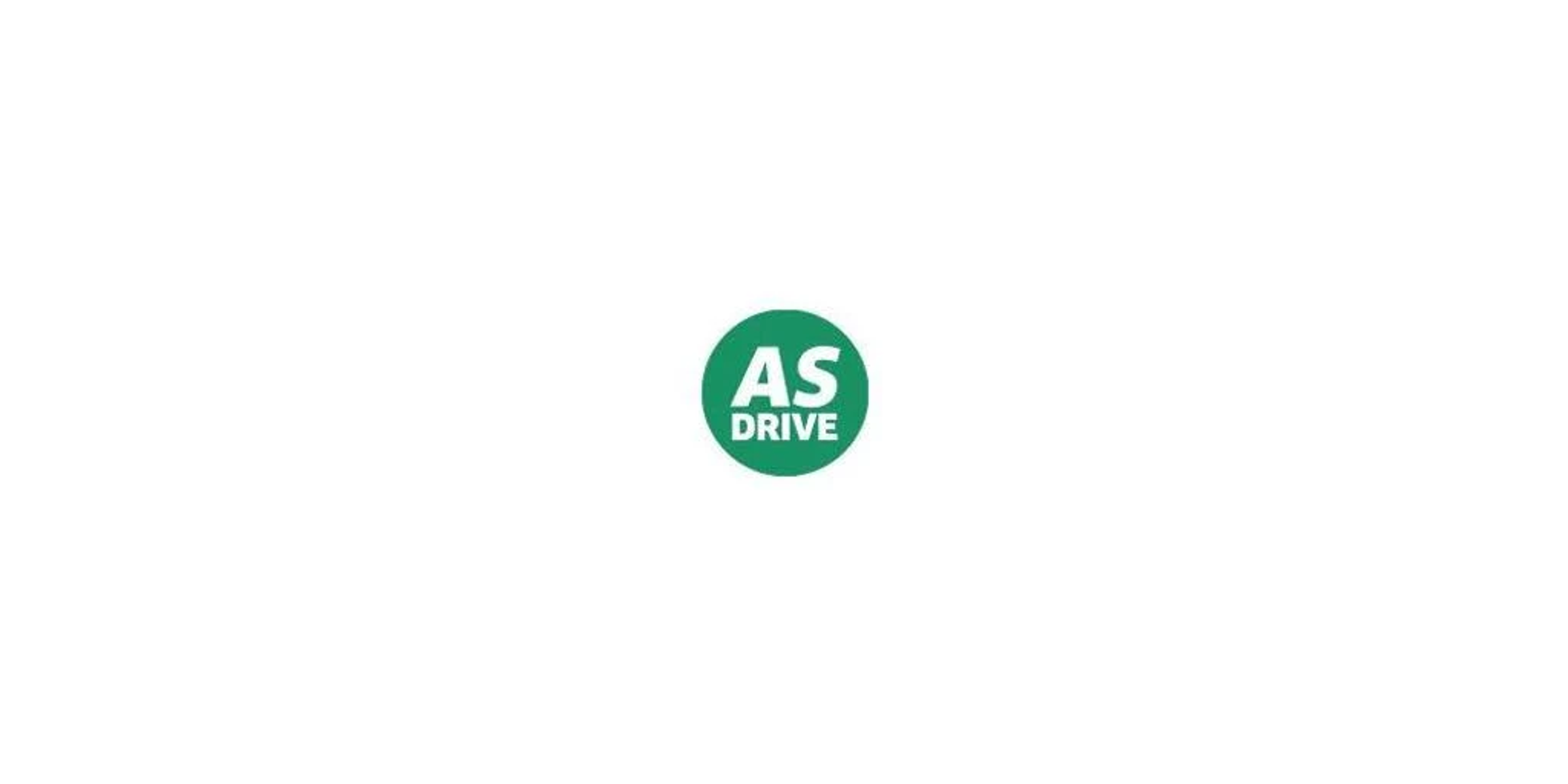 Grüner Kreis mit weißem Text 'AS DRIVE'.