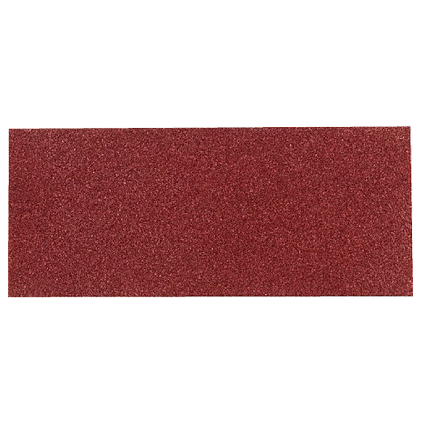 Ein rechteckiges Blatt kastanienbraunen Schleifpapiers. Das Blatt ist schlicht und ohne Löcher.