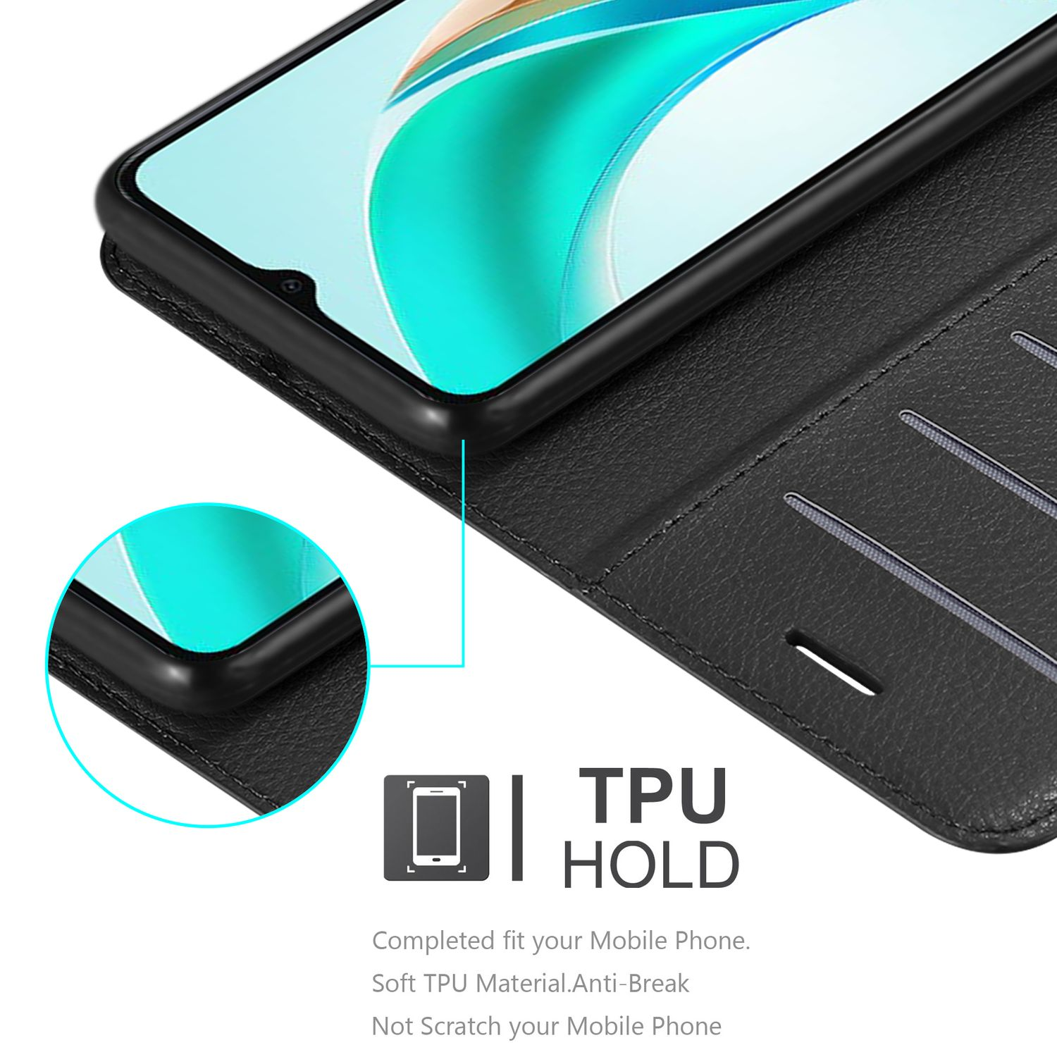 Cadorabo Handyhülle Für Honor 6A – Klappcover Aus Kunstleder, Mit Ständer Und Kartenfach