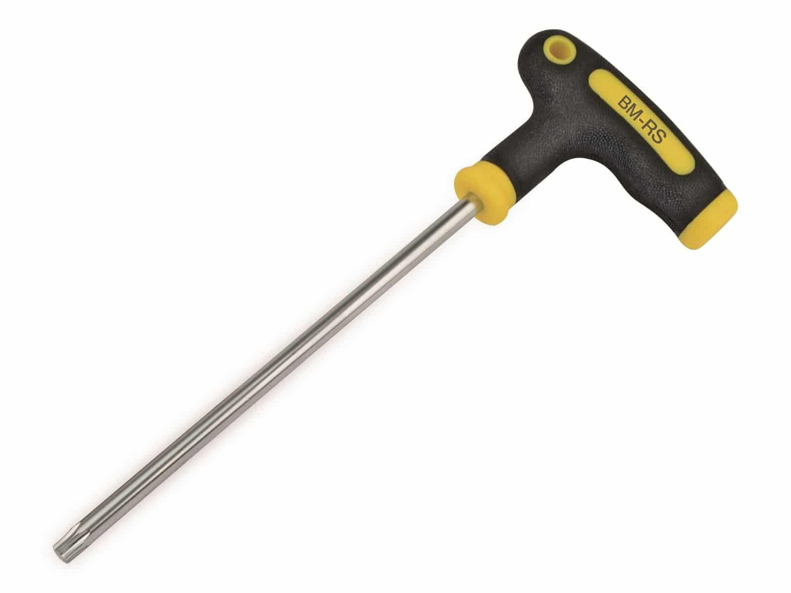 Pojedynczy klucz z uchwytem T z żółtym akcentem na uchwycie.