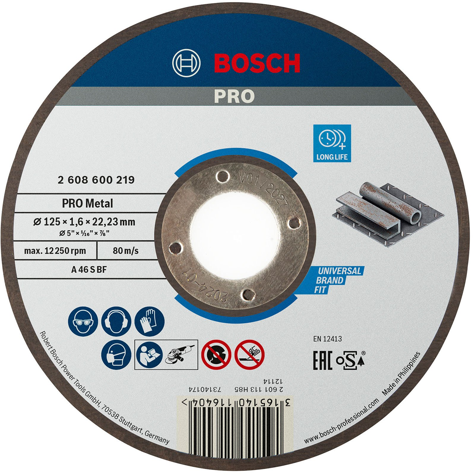 BOSCH 125x1,6 MM Expert Serisi Düz Metal Kesici Disk