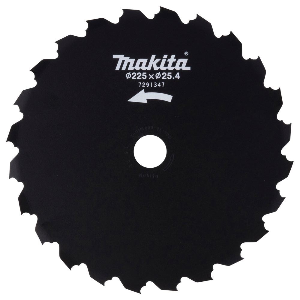 Lama per sega circolare nera con la scritta 'Makita'. La lama ha denti sul bordo e un foro centrale.