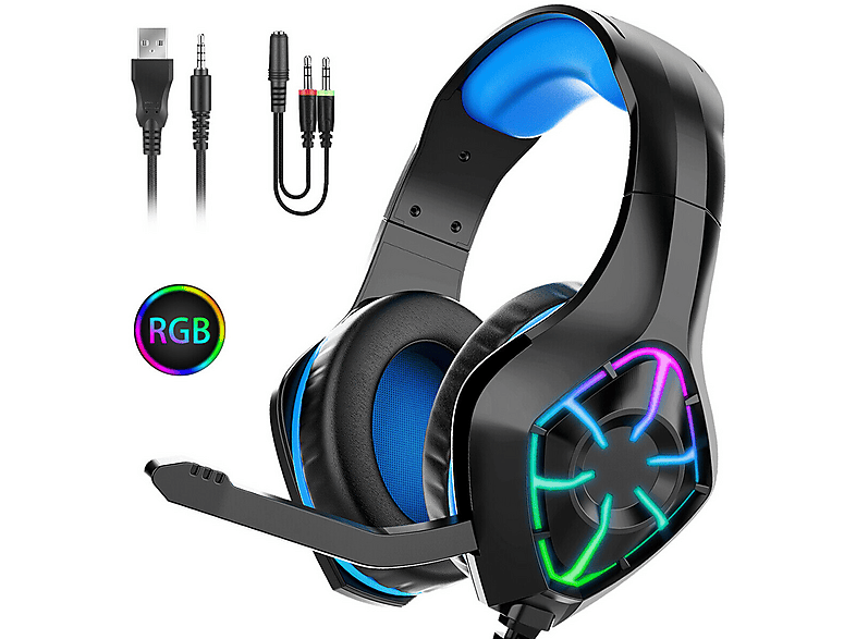 VSIUO GS1000, Over-ear Gaming Headset Schwarz