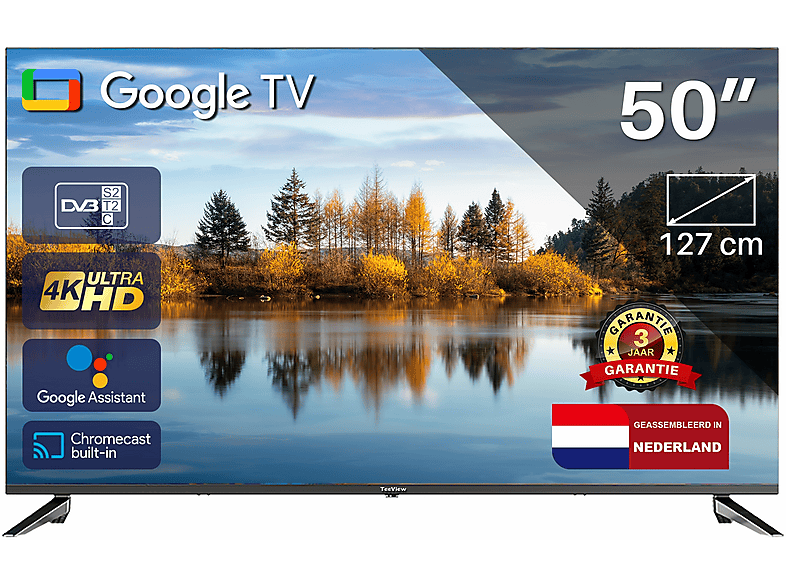 TEEVIEW TV50QUG-EU Led TV (Flat, 50 Zoll / 127 cm, UHD 4K, SMART TV)