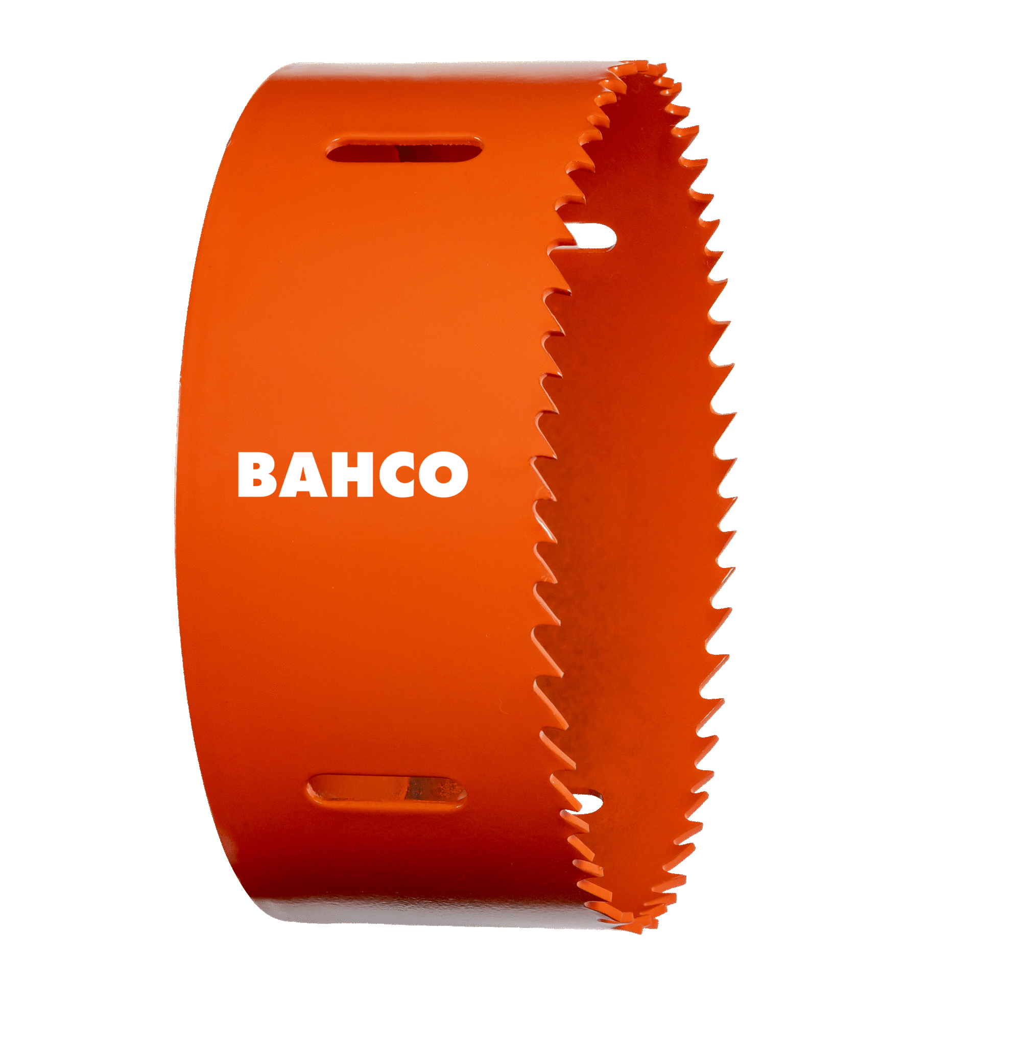 Orangene Lochsäge mit BAHCO-Text.