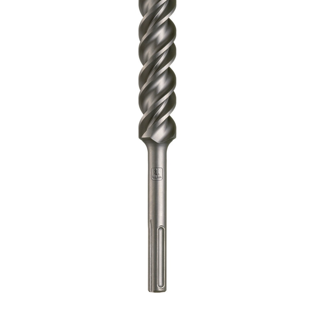 Zbliżenie wiertła ze spiralnym wzorem, idealne do wiercenia. Wiertło jest srebrne i ma teksturowaną powierzchnię.