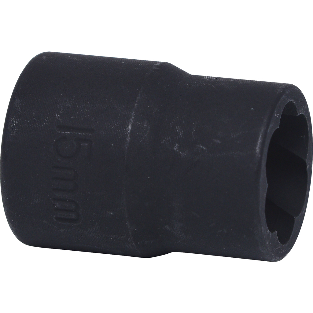 Schwarze 15mm KSTools-Nuss zum Ausziehen beschädigter Muttern oder Bolzen.