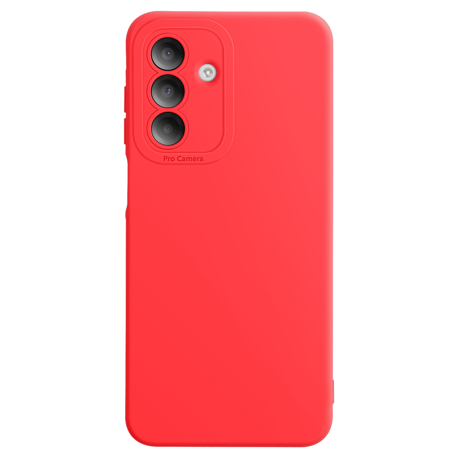 Custodia rossa con tre obiettivi e scritta Pro Camera.