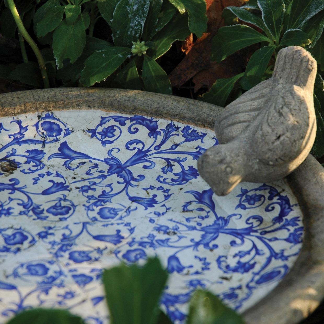 ESSCHERT DESIGN AC10 Vogeltränke, Blau, Weiß | SATURN