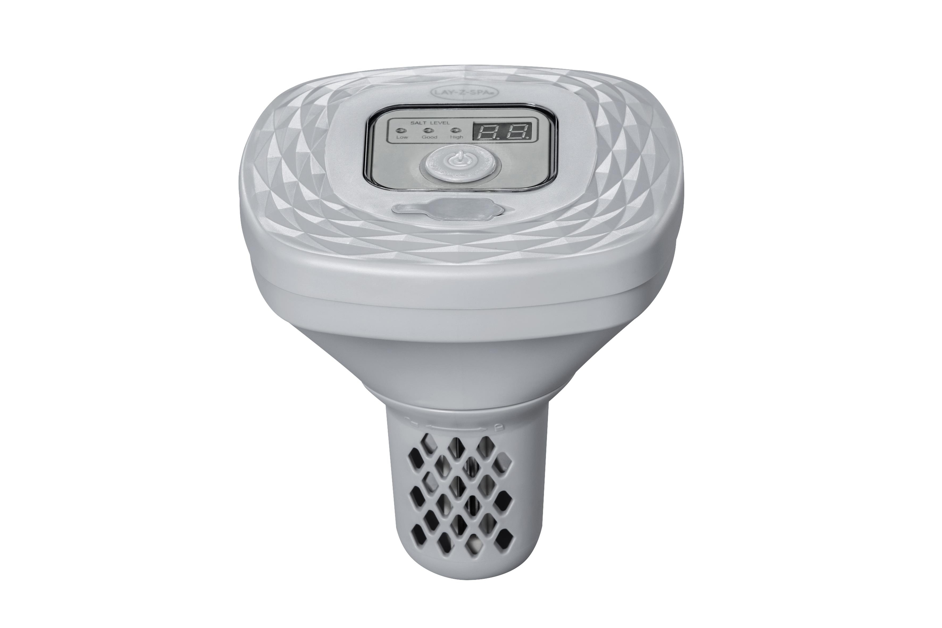 Dispositivo del pannello di controllo Lay-Z-Spa bianco con display digitale e pulsanti.