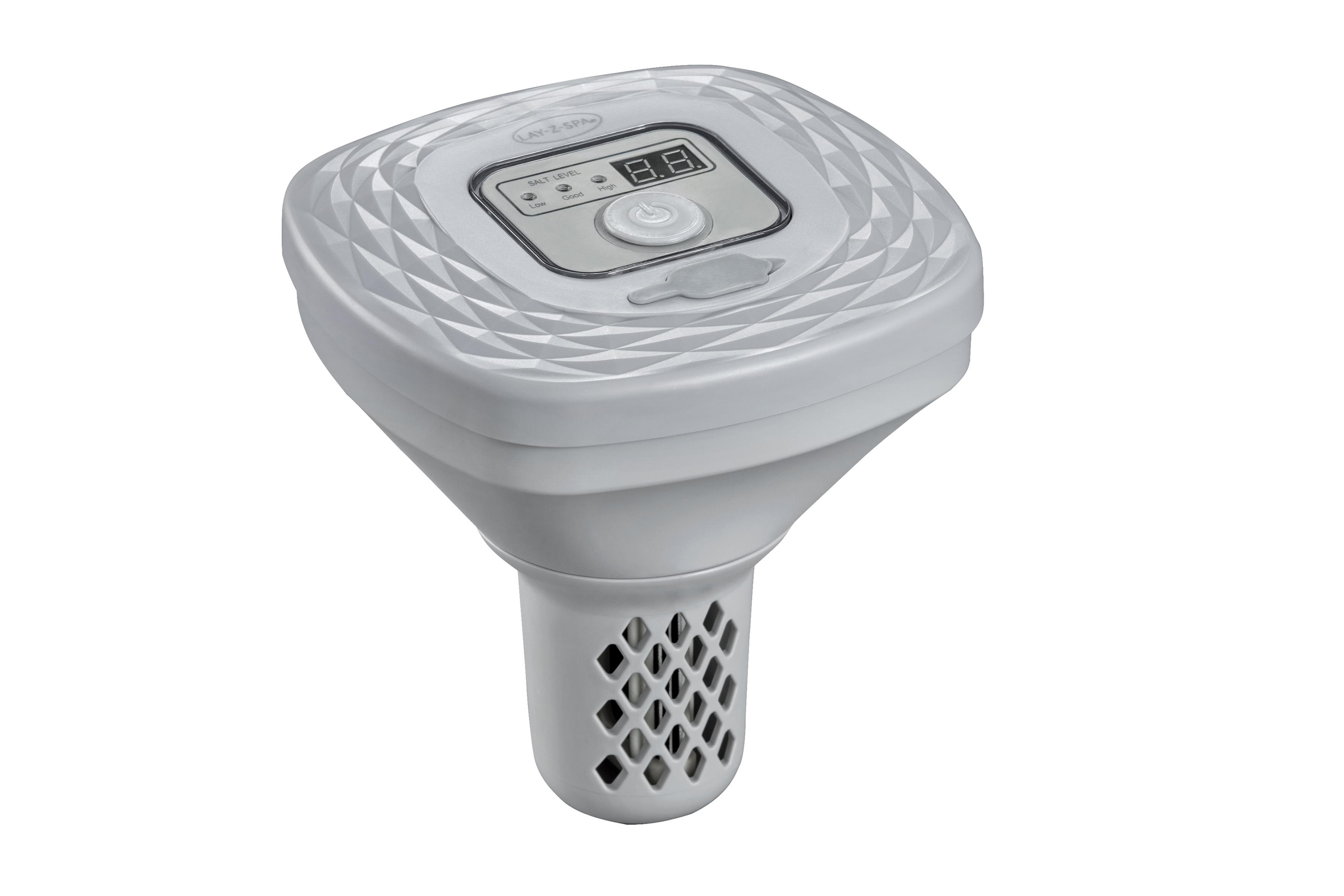 Dispositivo del pannello di controllo Lay-Z-Spa bianco con display digitale e pulsanti.