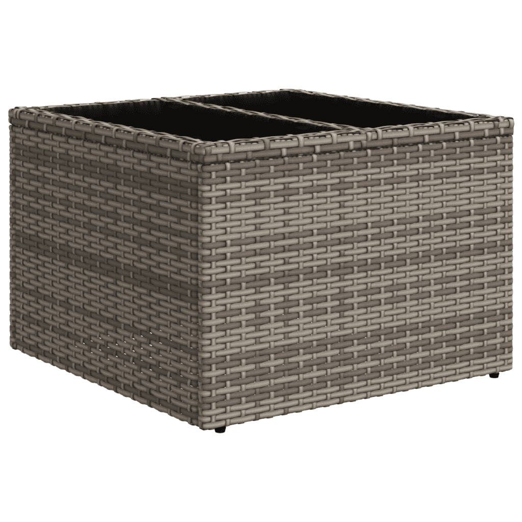 Quadratische Korbbox mit zwei Fächern. Graue Farbe, Webmuster.