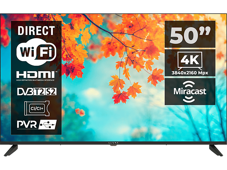 KIANO Elegance TV 50" Fernseher (Flat, 50 Zoll / 127 cm, UHD 4K, SMART TV)