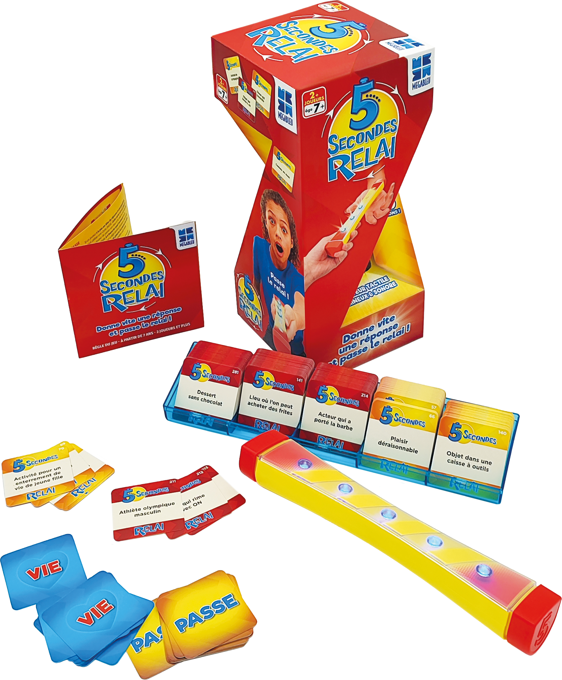 Gra o nazwie '5 Seconds Relay'. Zawiera karty, timer i pudełko z ilustracjami.