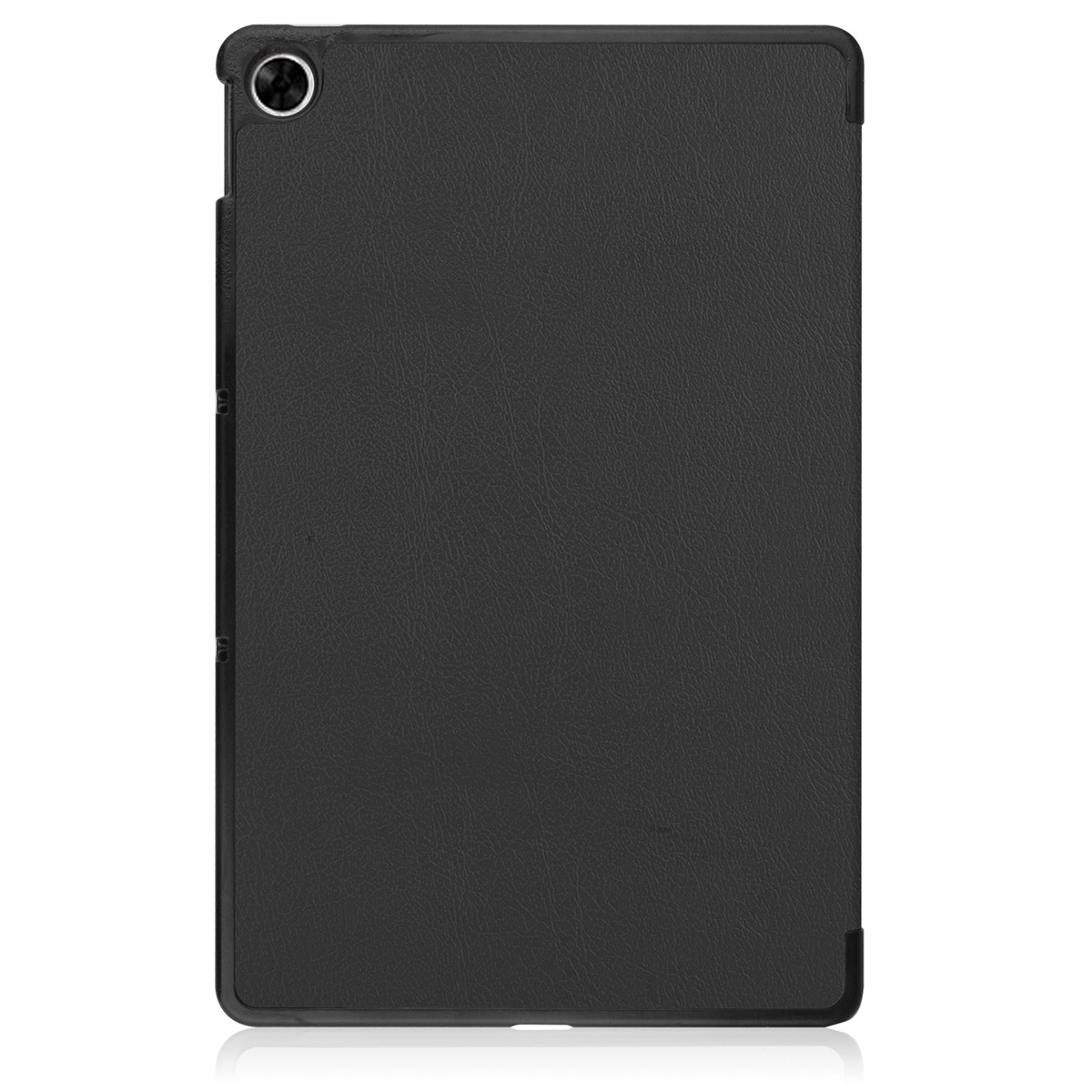 Black tablet case. Back side of the tablet is visible.