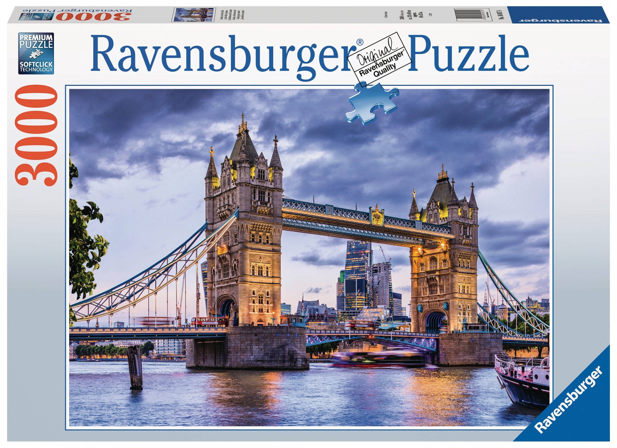 Ravensburger Puzzledose mit London Bridge Bild. 3000 Teile.