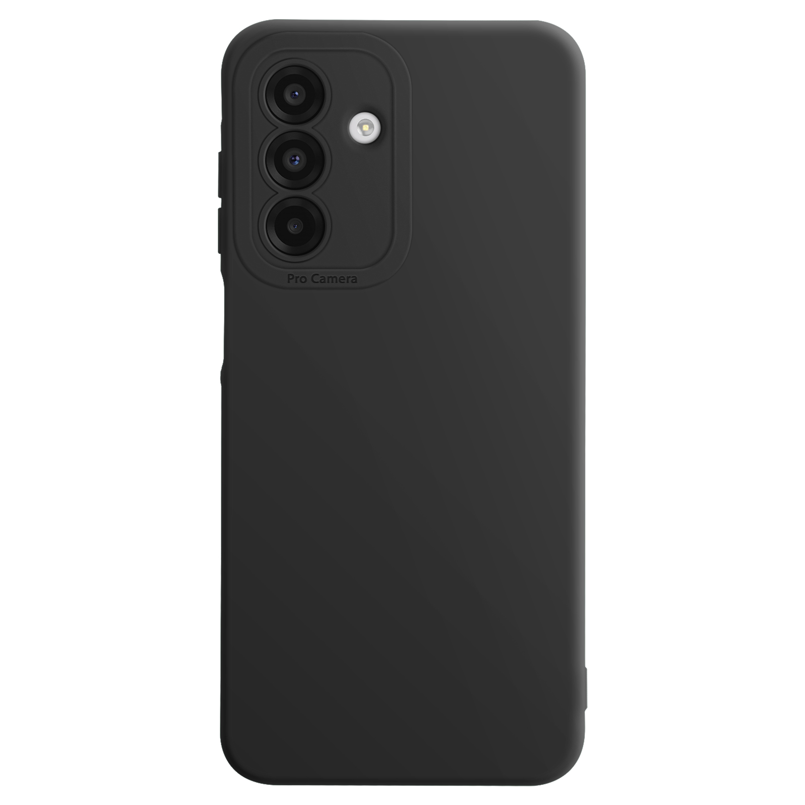 Una custodia per telefono nera con tre obiettivi e un'etichetta Pro Camera.