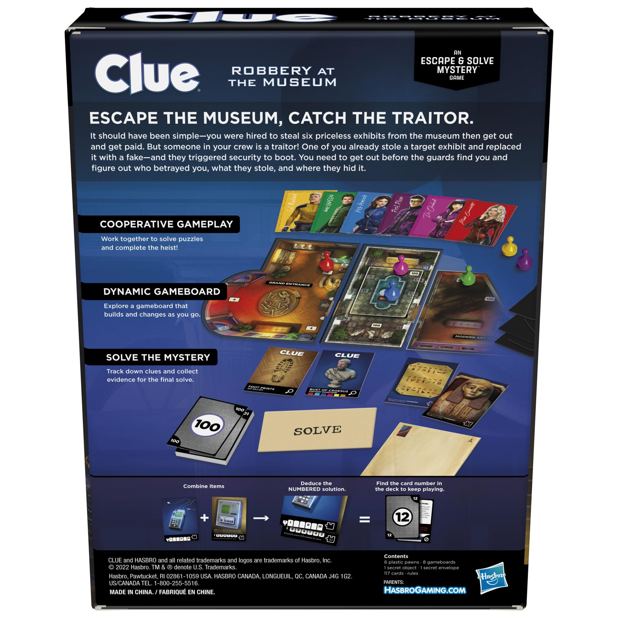 Caja del juego de mesa Cluedo que muestra el tablero y las cartas.
