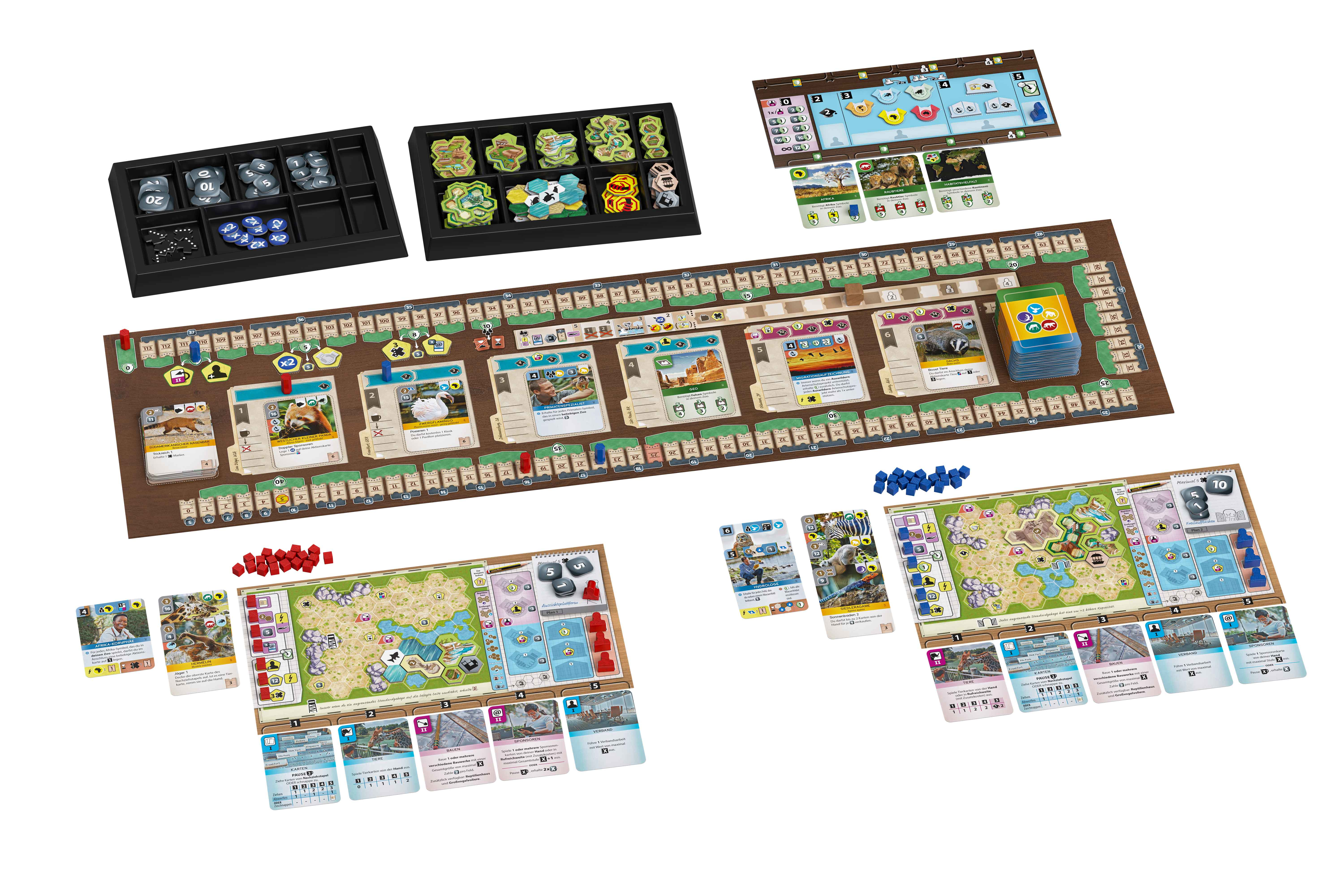 Brettspiel mit Spielsteinen auf weißem Hintergrund.