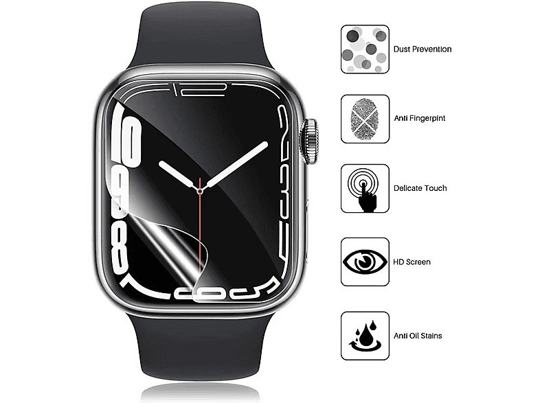 WIGENTO Hydrogel Schutz Folie Schutzglas (für Apple Watch Series 11 / 10 46mm)