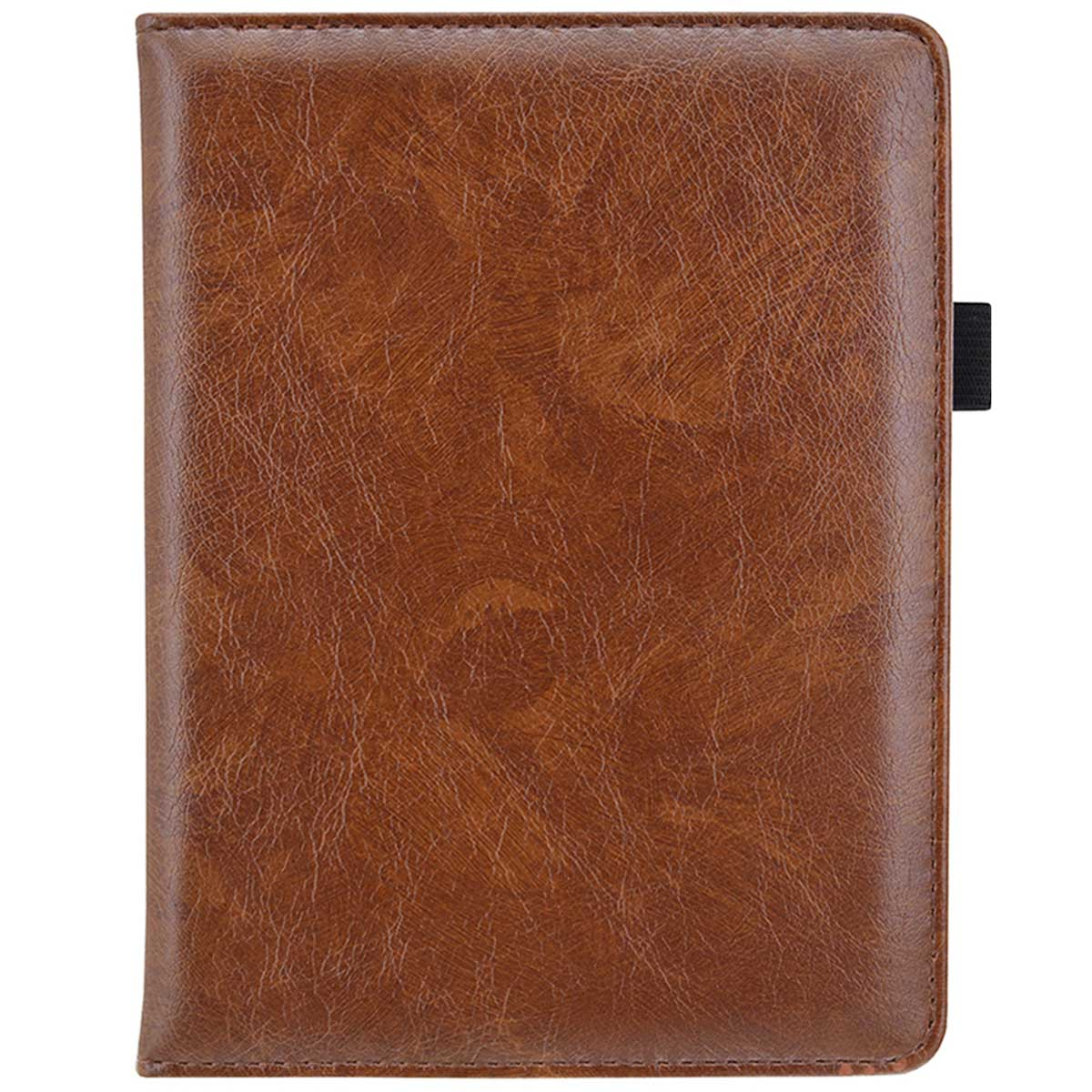 Bruine leren e-reader cover. De cover is gesloten.