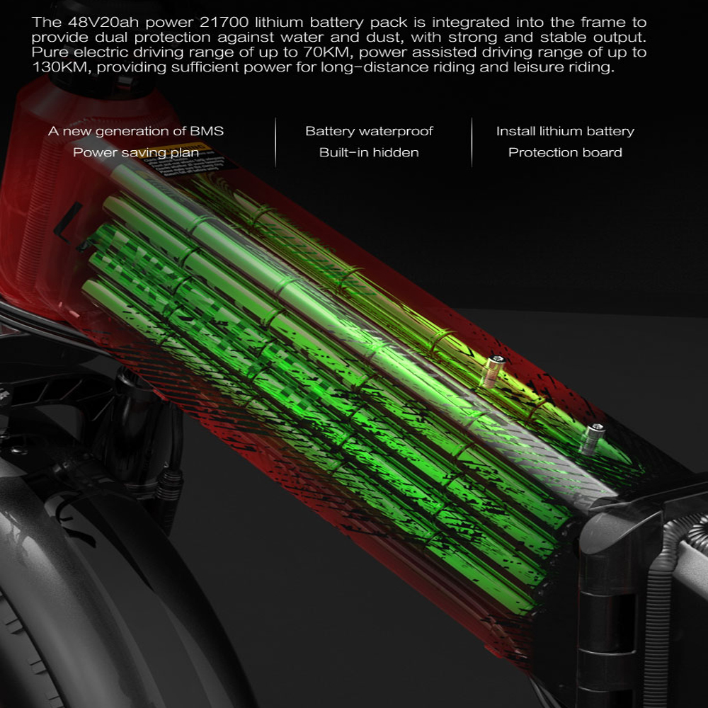 L'immagine mostra uno schema del pacco batteria con etichette sulle sue caratteristiche.