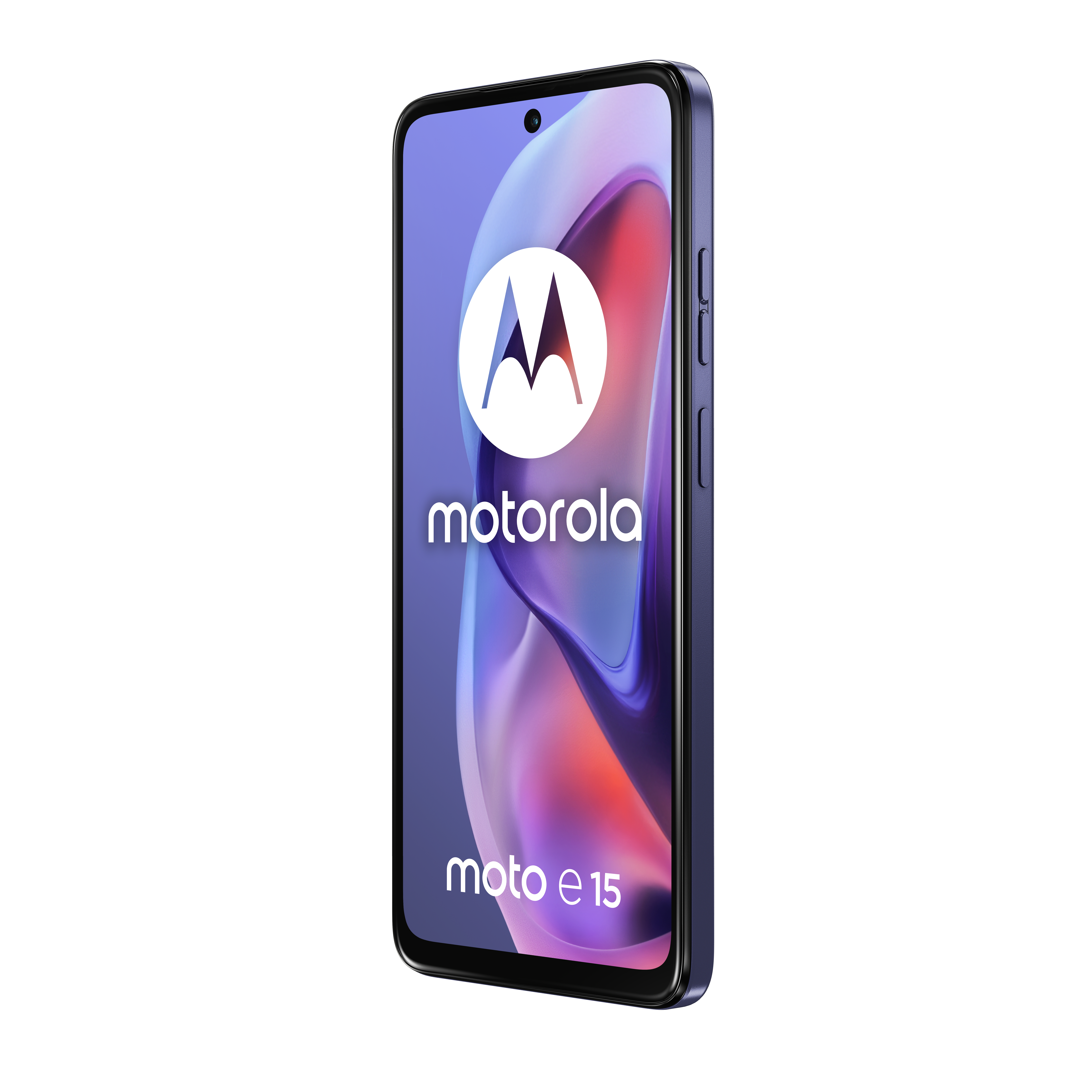 Telefon Motorola na wyświetlaczu, z logo i nazwą modelu.