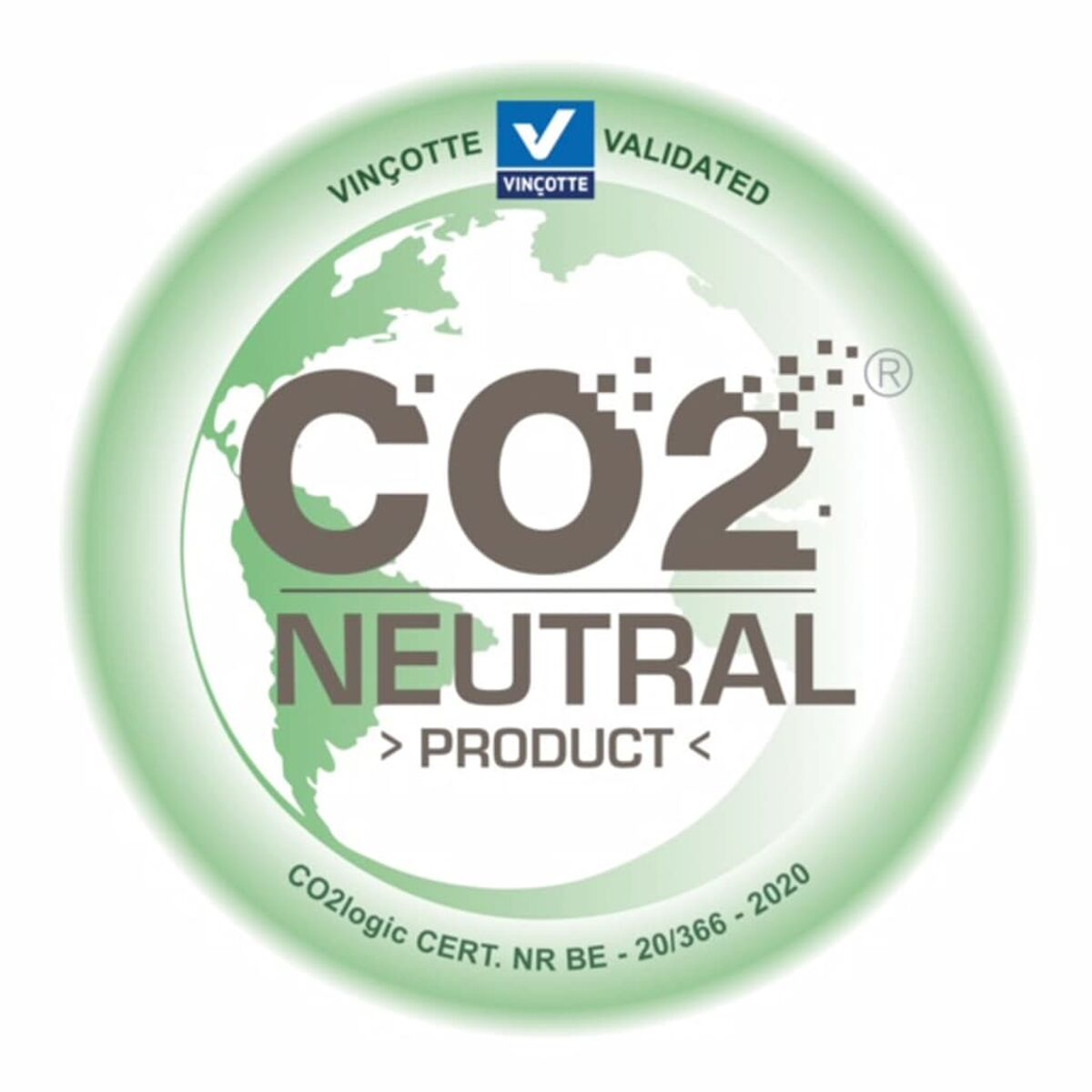 CO2-Neutral-Produktlogo in einem grünen Kreis auf weißem Hintergrund.