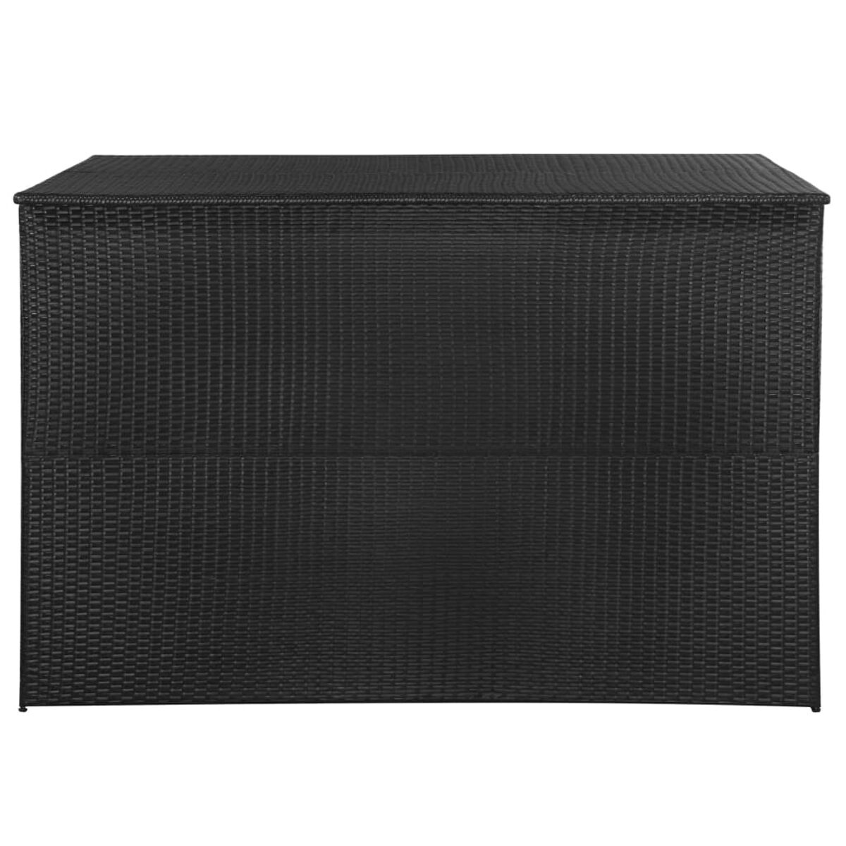 Schwarze, rechteckige Outdoor-Staubox mit strukturierter Oberfläche.