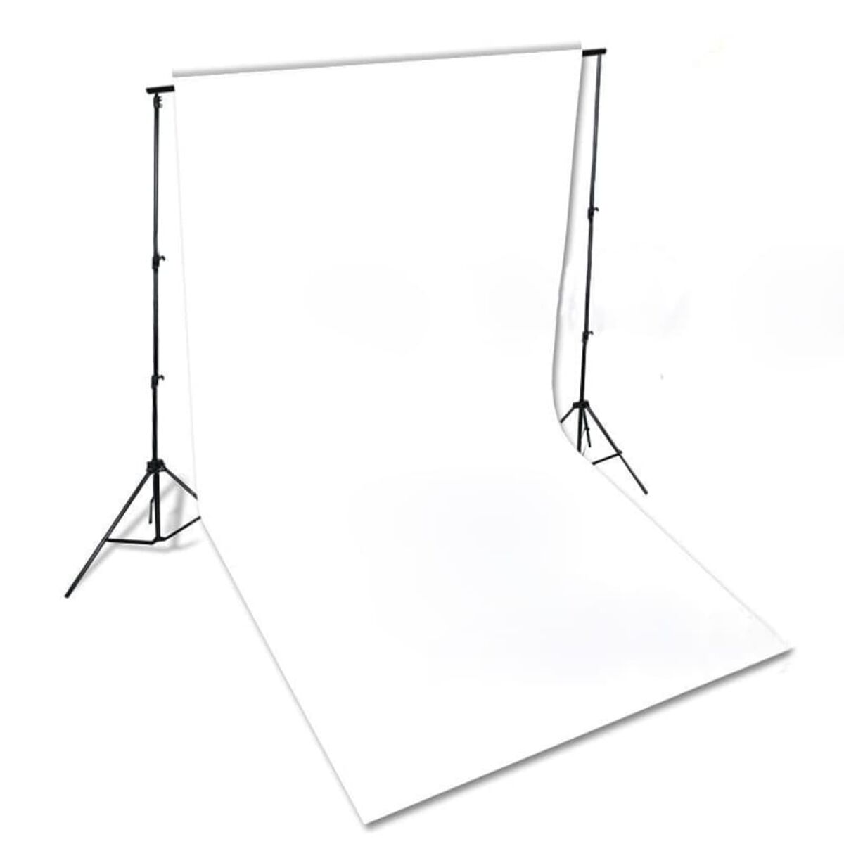 Weißer Hintergrund mit schwarzen Ständern, für Fotografie.