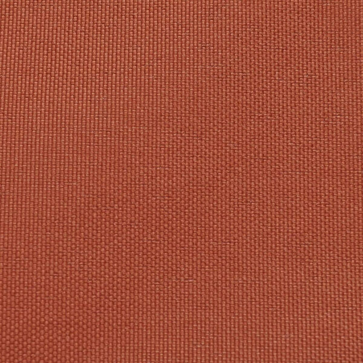 Nahaufnahme eines strukturierten, orangefarbenen Stoffes, der das Gewebe und die Farbe zeigt.