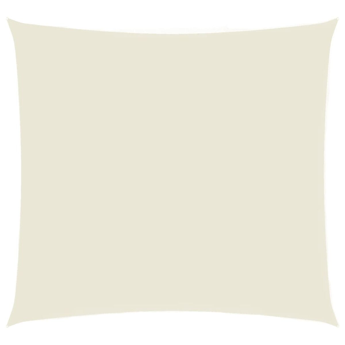 Beige quadratisches Sonnensegel. Glattes, schlichtes Gewebe. Weißer Hintergrund.