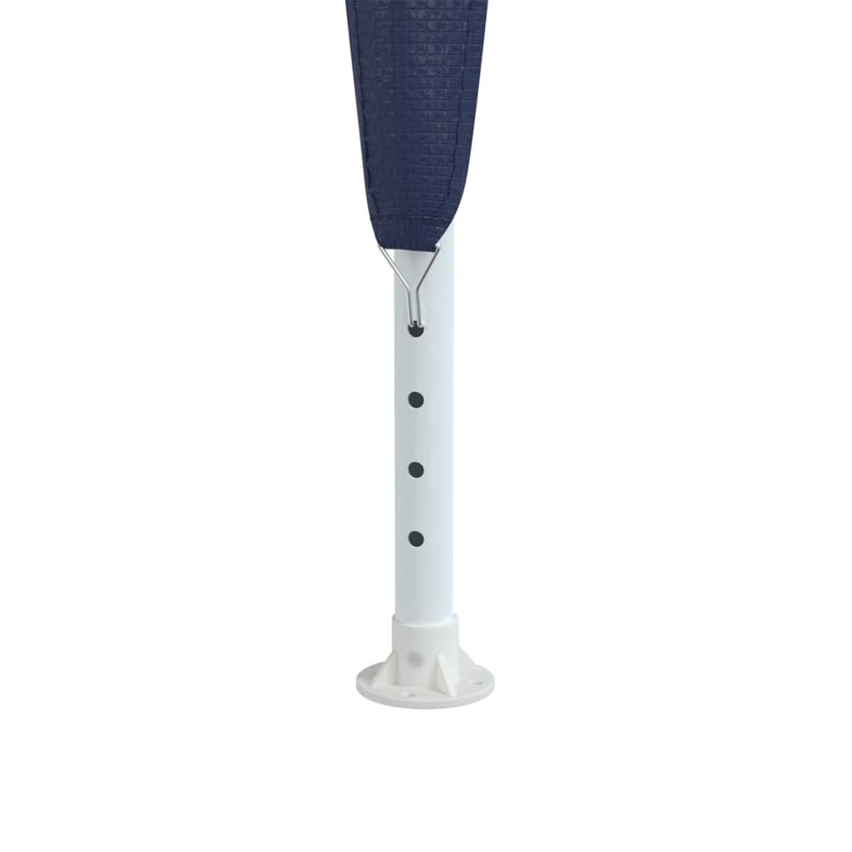 Weißer Mast mit blauem Stoffbezug oben. Der Hintergrund ist weiß.