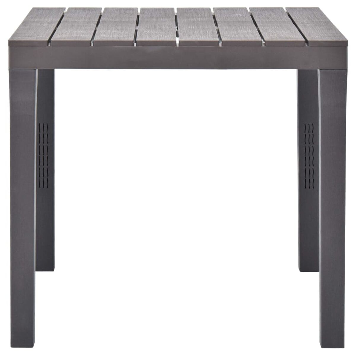Grauer Tisch mit grauem Oberteil. Minimalistisches Design.