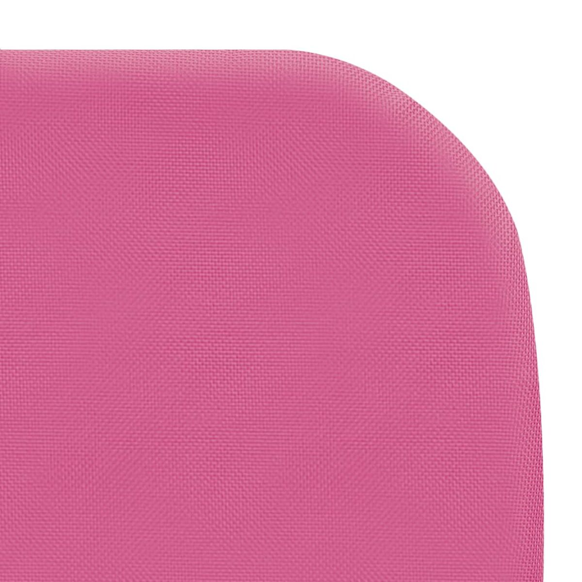 Nahaufnahme einer rosa, strukturierten Stoffecke, isoliert auf weißem Hintergrund.