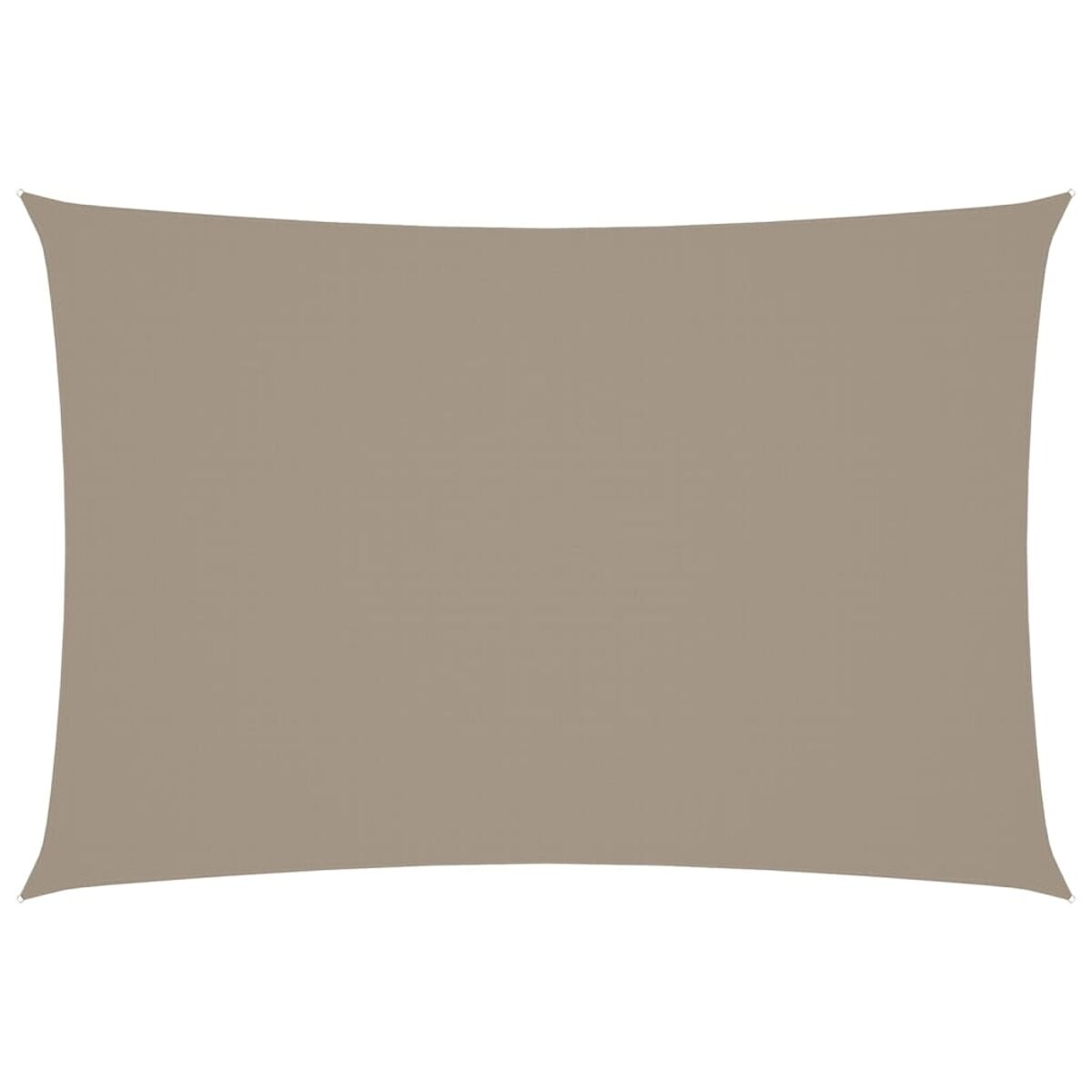 Beige rechteckiges Sonnensegel. Weißer Hintergrund.