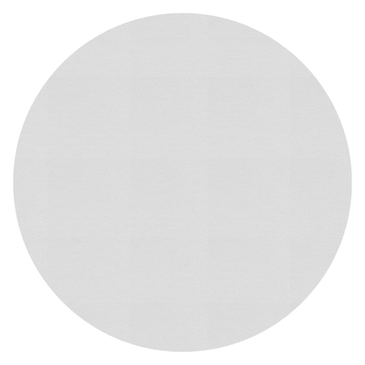 Ein weißer, runder Diffusor, wahrscheinlich für ein Licht. Isoliert auf weißem Hintergrund.