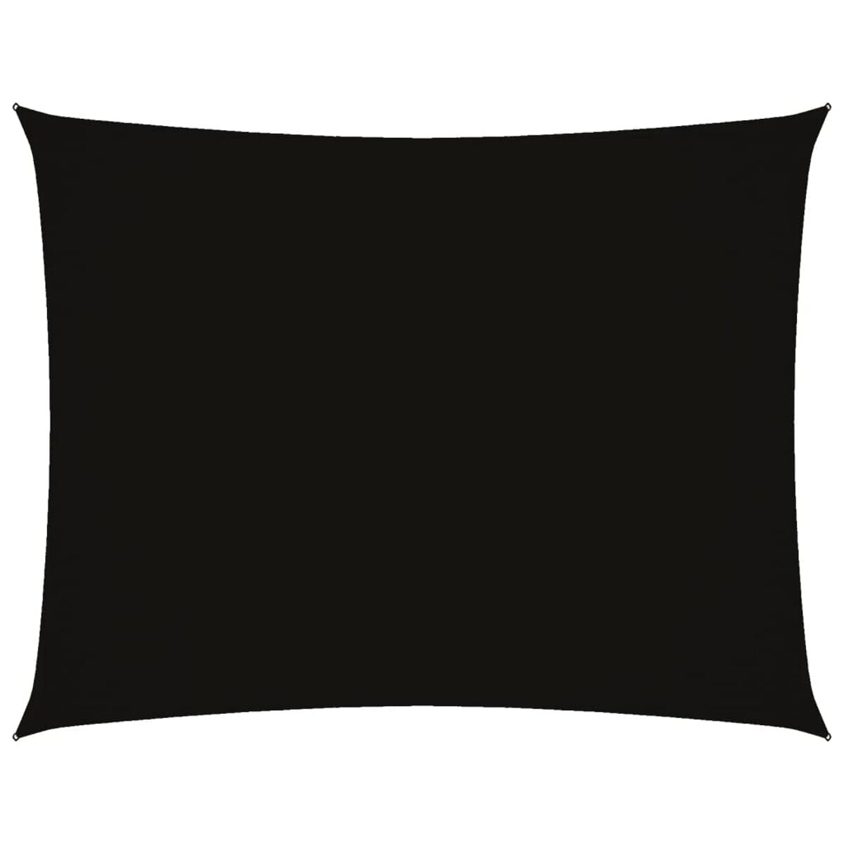 Schwarzes rechteckiges Sonnensegel, gespanntes Gewebe.