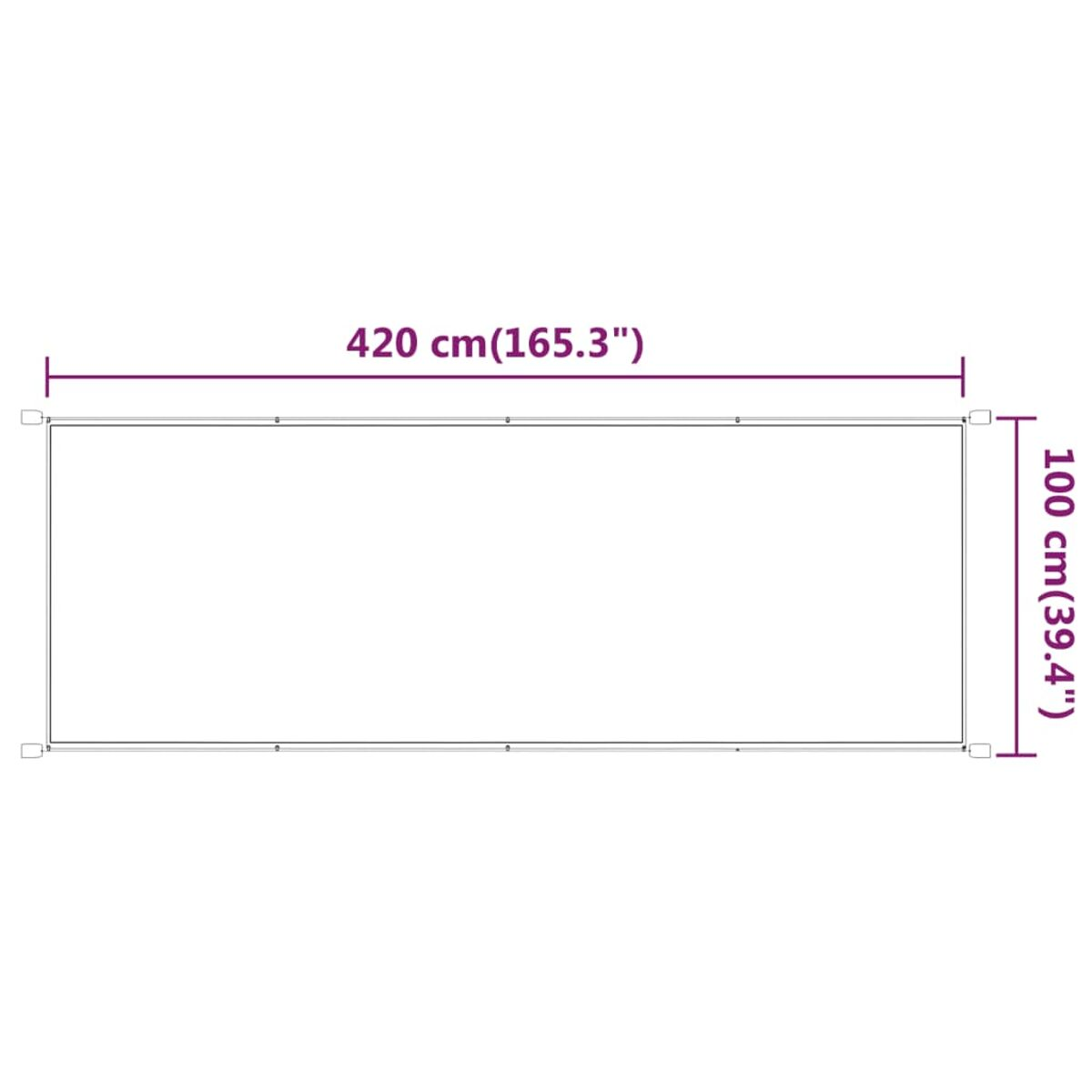Draufsicht auf eine rechteckige Struktur mit den Maßen 420 cm und 100 cm.