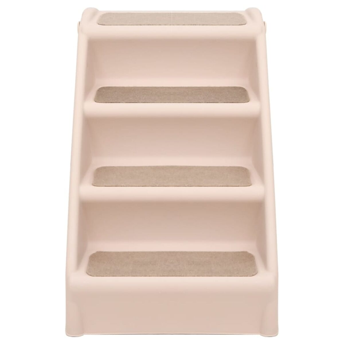 Pinkfarbene Haustiertreppe mit drei Stufen und rutschfesten Pads.