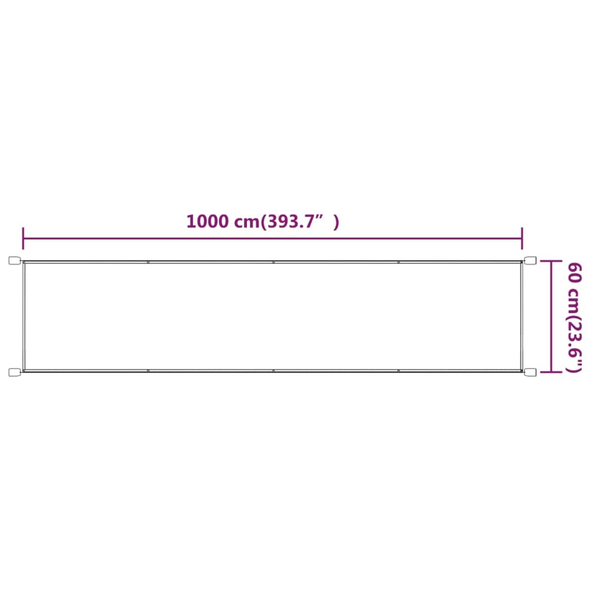 Rechteckiger Sichtschutz, grau, 1000 cm lang, 60 cm hoch.