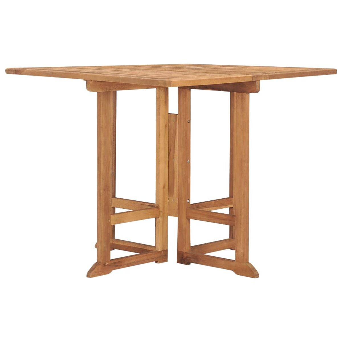 Klapptisch aus Holz. Gefaltet. Weißer Hintergrund.