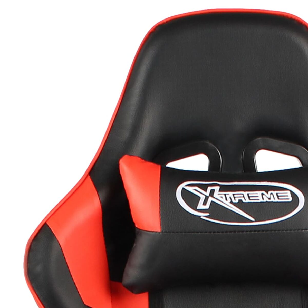 Gaming-Stuhl-Kopfstütze mit rotem und schwarzem Design und 'XTREME'-Logo.
