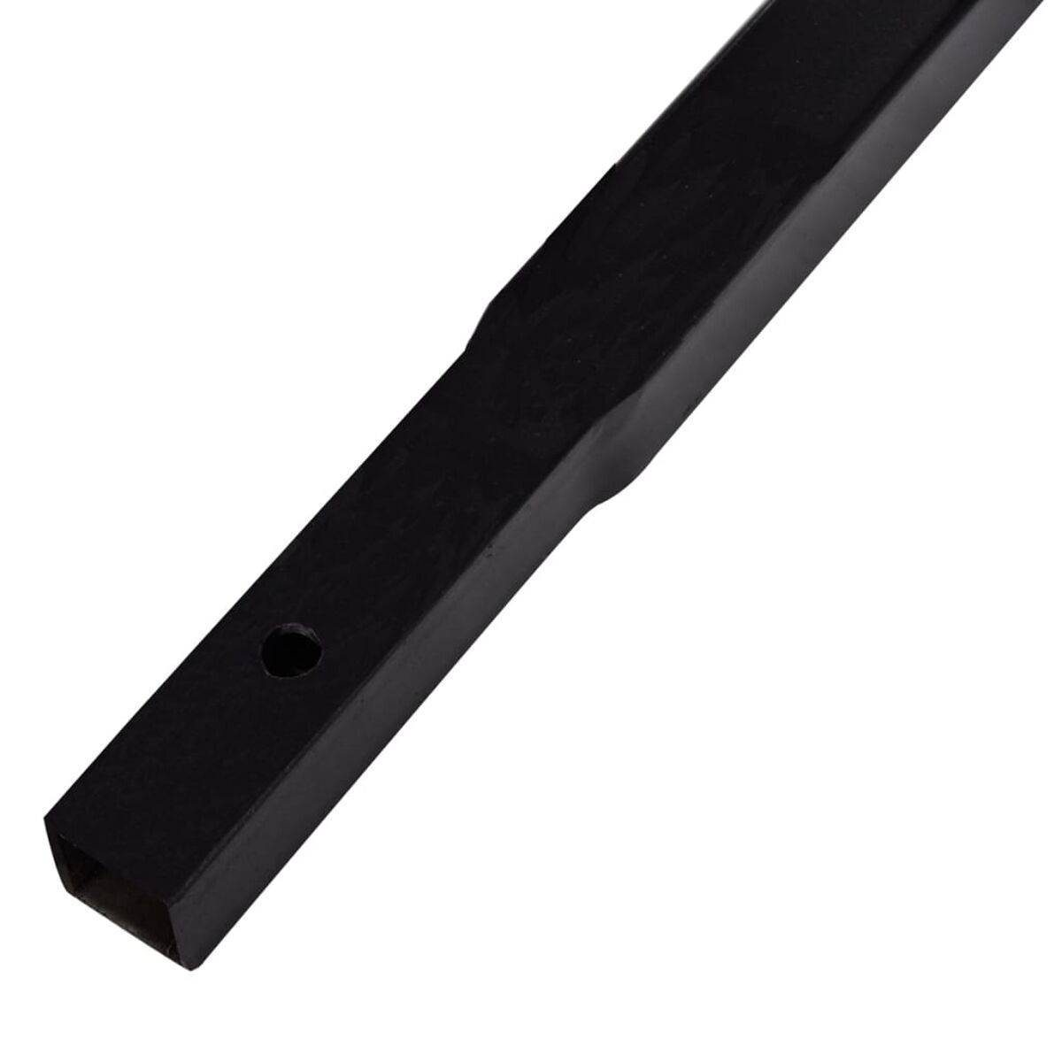 Ein schwarzer, rechteckiger Balken mit einem Loch.