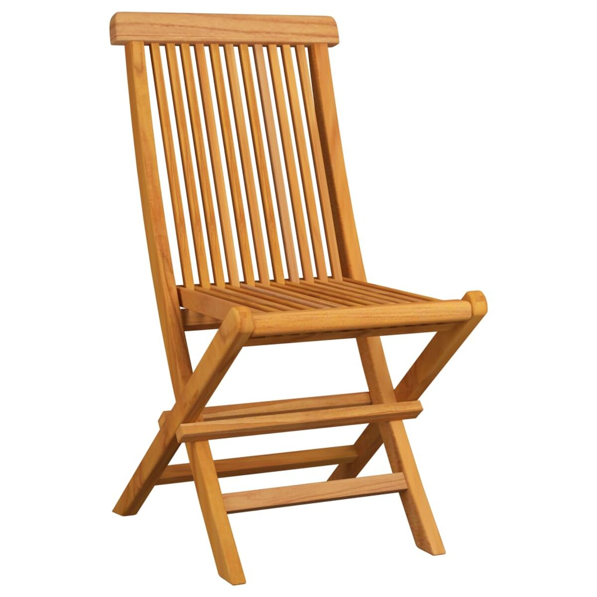 Klappstuhl aus Holz, Sitzfläche und Rückenlehne aus Latten. Der Stuhl ist hellbraun und isoliert.