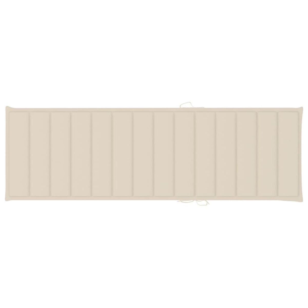 Beige rechteckiges Kissen mit vertikalen Linien und zwei gebundenen Schnüren.
