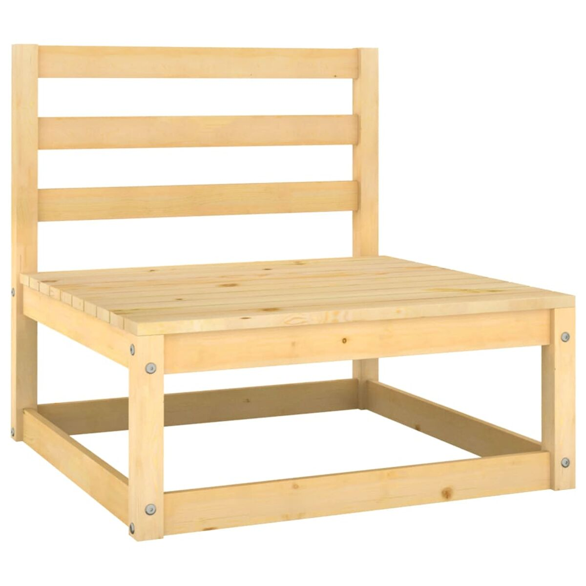 Holzstuhl mit horizontalen Rückenleisten. Helle Holzfarbe, einfaches Design.