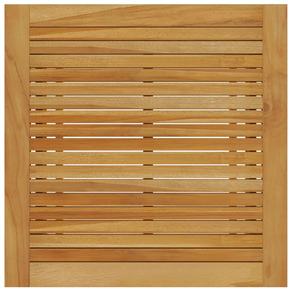 Holzlatten in einem Rahmen angeordnet. Die Latten sind horizontal und eng beieinander.